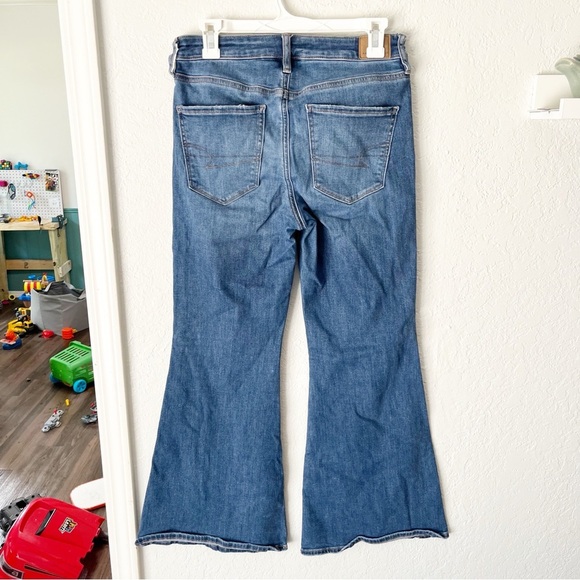 American Eagle Jeans Women's 8 Short 8P Festival Flare Faded Retro - Picture 4 of 10